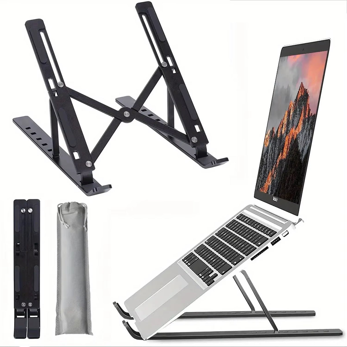 Foldable Aluminum Laptop Stand – 6 Height Levels