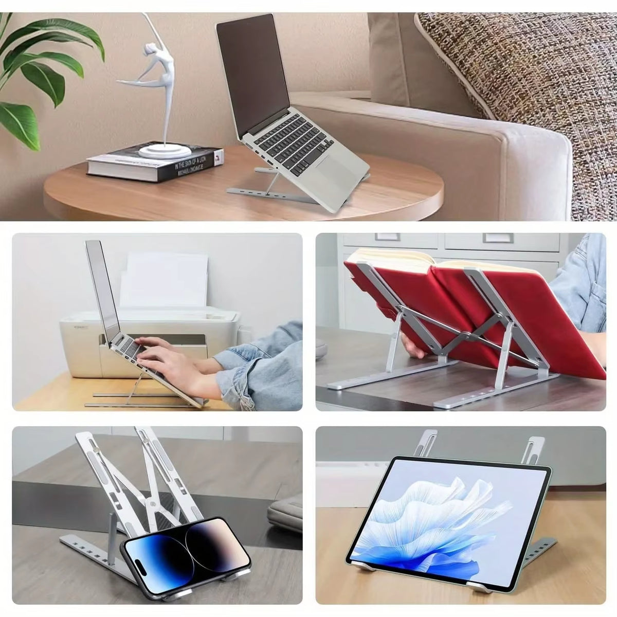Foldable Aluminum Laptop Stand – 6 Height Levels