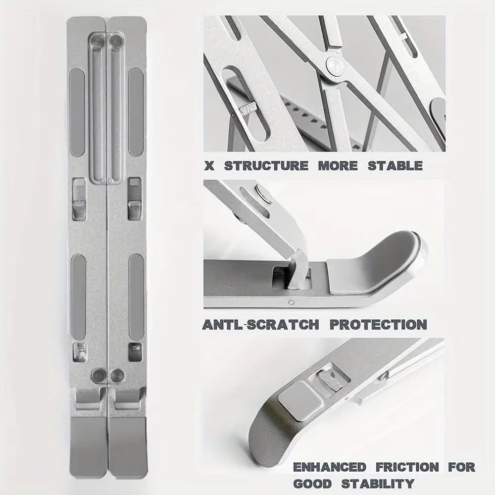 Foldable Aluminum Laptop Stand – 6 Height Levels
