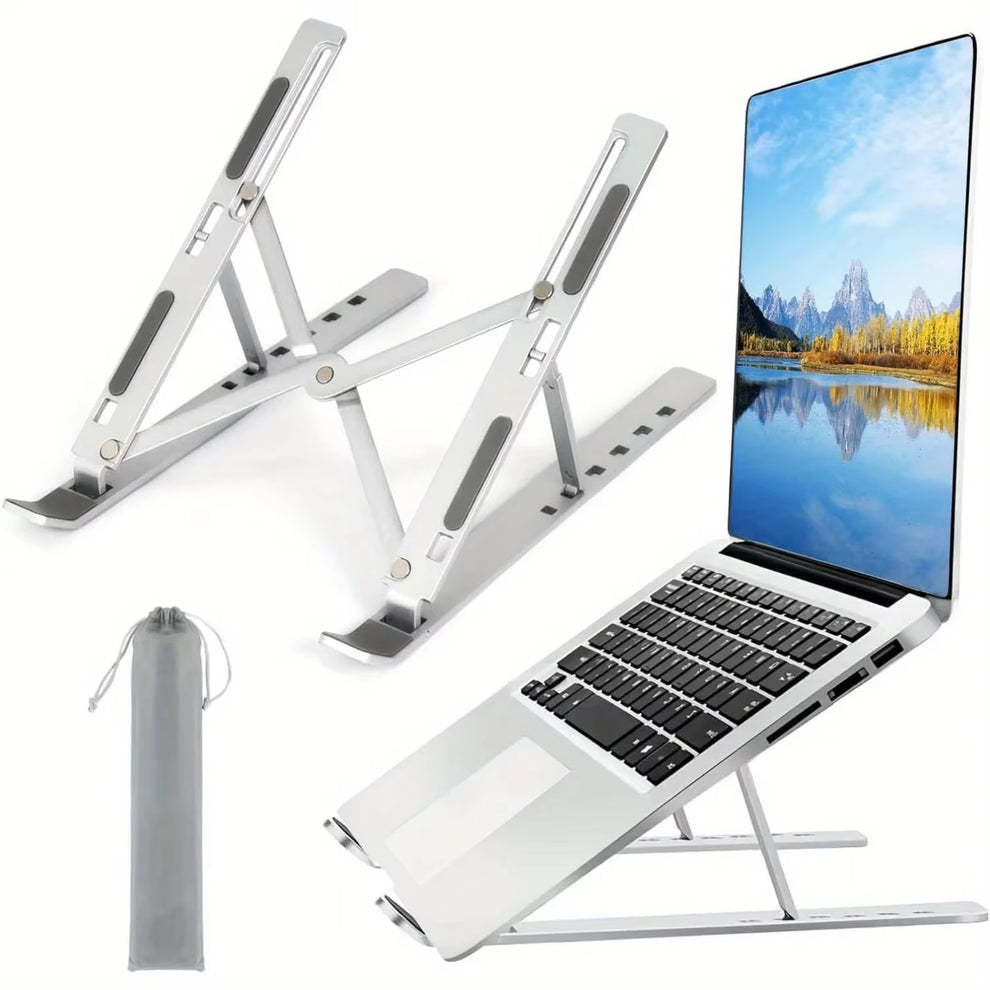 Foldable Aluminum Laptop Stand | 6 Adjustable Heights – TidyCircuit