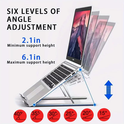 Foldable Aluminum Laptop Stand – 6 Height Levels