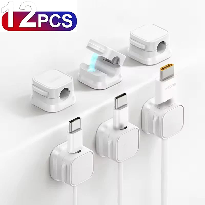 Magnetic Cable Clip Cable Holder Adhesive Wire Keeper Cord Cable Organizer for Home Office under Desk Management