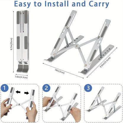 Foldable Aluminum Laptop Stand – 6 Height Levels